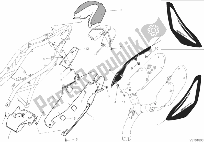 All parts for the 36c - Fairing of the Ducati Hypermotard 950 SP USA 2019